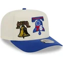 beige-und-blaue-gebogene-snapback-kappe-9fifty-a-frame-precurved-hardwood-classics-der-philadelphia-76ers-nba-von-new-era