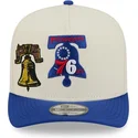 beige-und-blaue-gebogene-snapback-kappe-9fifty-a-frame-precurved-hardwood-classics-der-philadelphia-76ers-nba-von-new-era