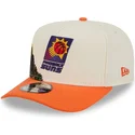 beige-och-orange-bojd-keps-snapback-9fifty-a-frame-precurved-hardwood-classics-av-phoenix-suns-nba-fran-new-era