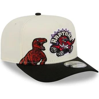 Καπέλο καμπύλο μπεζ και μαύρο snapback 9FIFTY A Frame Precurved Hardwood Classics των Toronto Raptors NBA της New Era