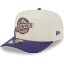 beige-och-violett-bojd-snapback-keps-9fifty-a-frame-precurved-hardwood-classics-fran-utah-jazz-nba-av-new-era