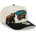 beige-och-svart-bojd-keps-snapback-9fifty-a-frame-precurved-hardwood-classics-fran-vancouver-grizzlies-nba-av-new-era