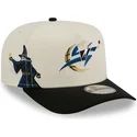 beige-und-schwarze-snapback-kappe-9fifty-a-frame-precurved-hardwood-classics-der-washington-wizards-nba-von-new-era