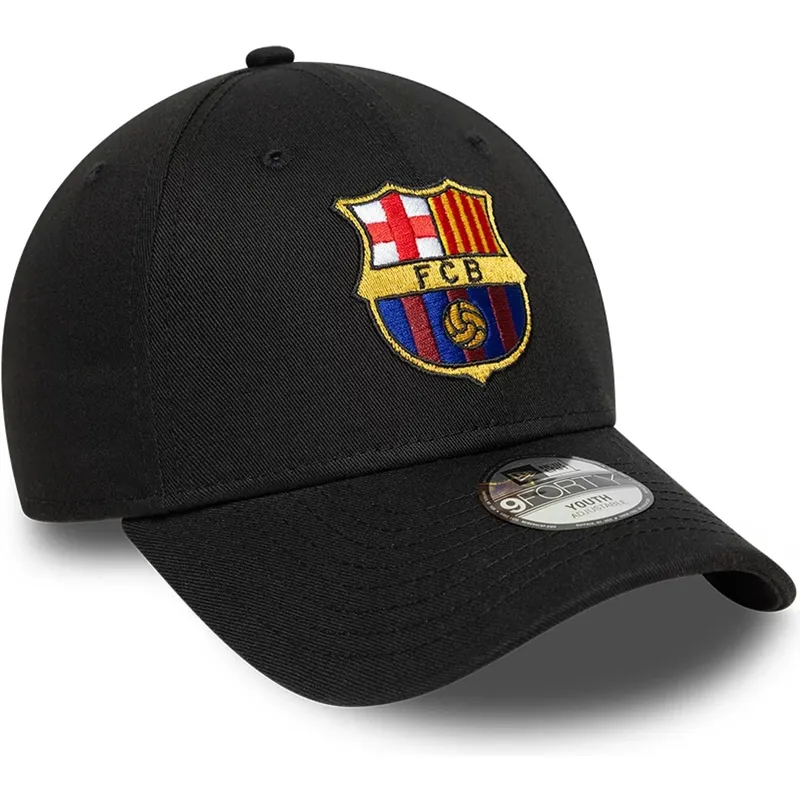 fc-barcelona-laliga-9forty-core-verstellbare-schwarze-kinderkappe-von-new-era