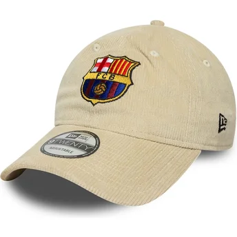Casquette courbée beige ajustable FC Barcelona LALIGA 9TWENTY Cord New Era