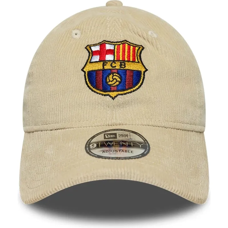 gorra-curva-beige-ajustable-de-fc-barcelona-laliga-9twenty-cord-de-new-era