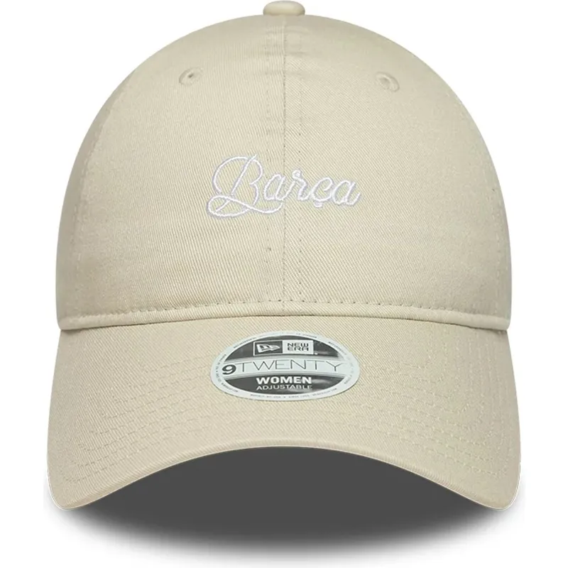 casquette-courbee-beige-ajustable-pour-femme-fc-barcelona-laliga-9twenty-wordmark-new-era