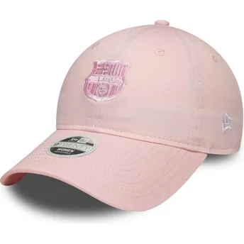 Casquette courbée rose ajustable pour femme avec logo rose FC Barcelona LALIGA 9TWENTY New Era