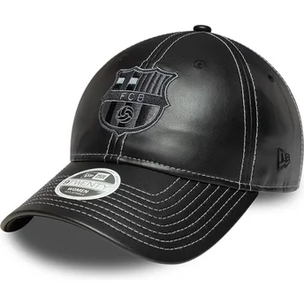 Γυναικείο μαύρο καπέλο με καμπύλη, ρυθμιζόμενο, FC Barcelona LALIGA 9TWENTY PU Leather της New Era
