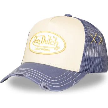 Gorra trucker beige y violeta USED 13 de Von Dutch