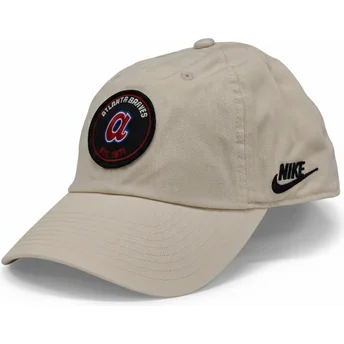 Czapka z daszkiem beżowa regulowana Club Unstructured Organic Cotton Atlanta Braves MLB Nike