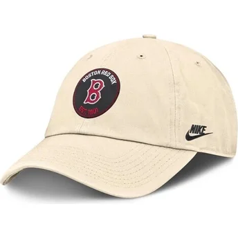 Casquette courbée beige ajustable Club Unstructured Organic Cotton Boston Red Sox MLB Nike