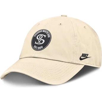 Ρυθμιζόμενο μπεζ καπέλο Club Unstructured Organic Cotton των Chicago White Sox MLB της Nike