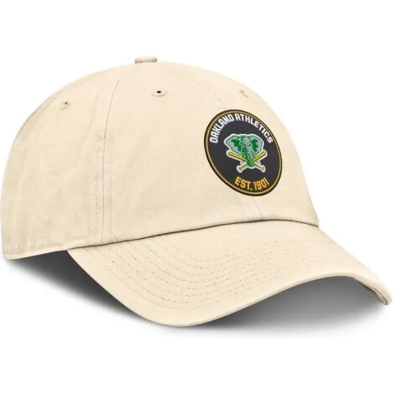beige-bojd-justerbar-keps-club-unstructured-organic-cotton-fran-oakland-athletics-mlb-av-nike
