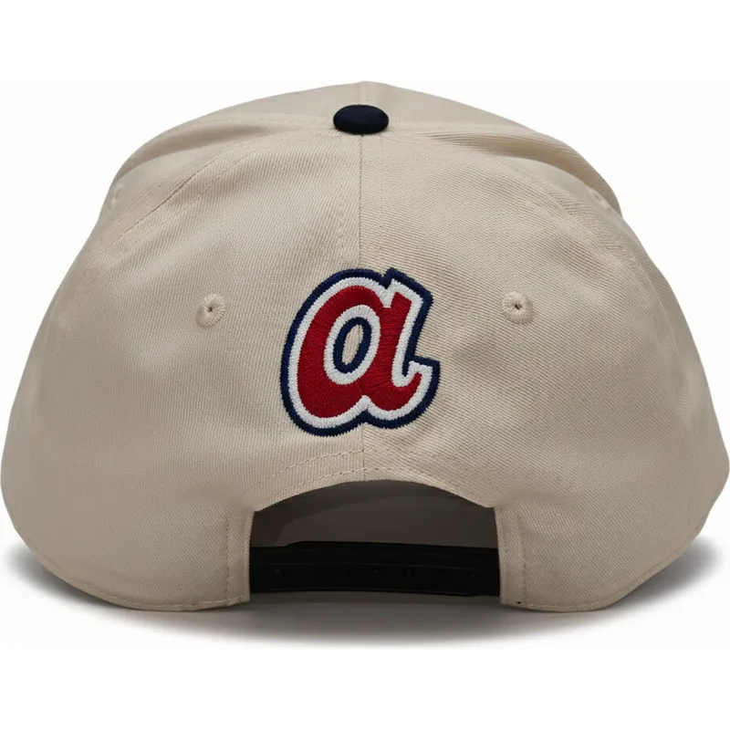nike-curved-brim-rise-structured-atlanta-braves-mlb-beige-and-black-snapback-cap
