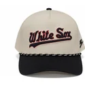 beige-und-schwarze-gebogene-snapback-kappe-rise-structured-der-chicago-white-sox-mlb-von-nike