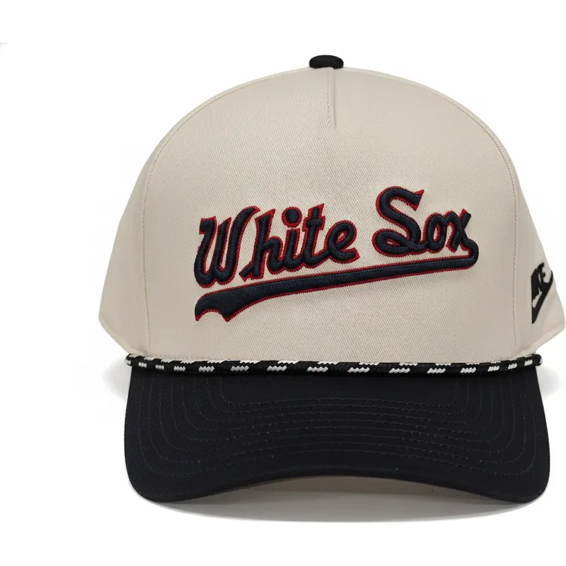 gorra-curva-beige-y-negra-snapback-rise-structured-de-chicago-white-sox-mlb-de-nike