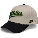 gorra-curva-beige-y-negra-snapback-rise-structured-de-oakland-athletics-mlb-de-nike