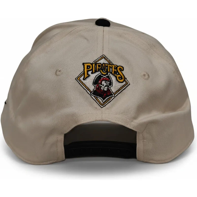 beige-und-schwarze-gebogene-snapback-kappe-rise-structured-der-pittsburgh-pirates-mlb-von-nike