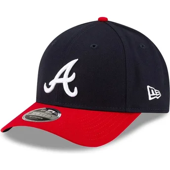 Marineblaue und rote gebogene Snapback-Kappe 9FORTY M-Crown Player Replica der Atlanta Braves MLB von New Era