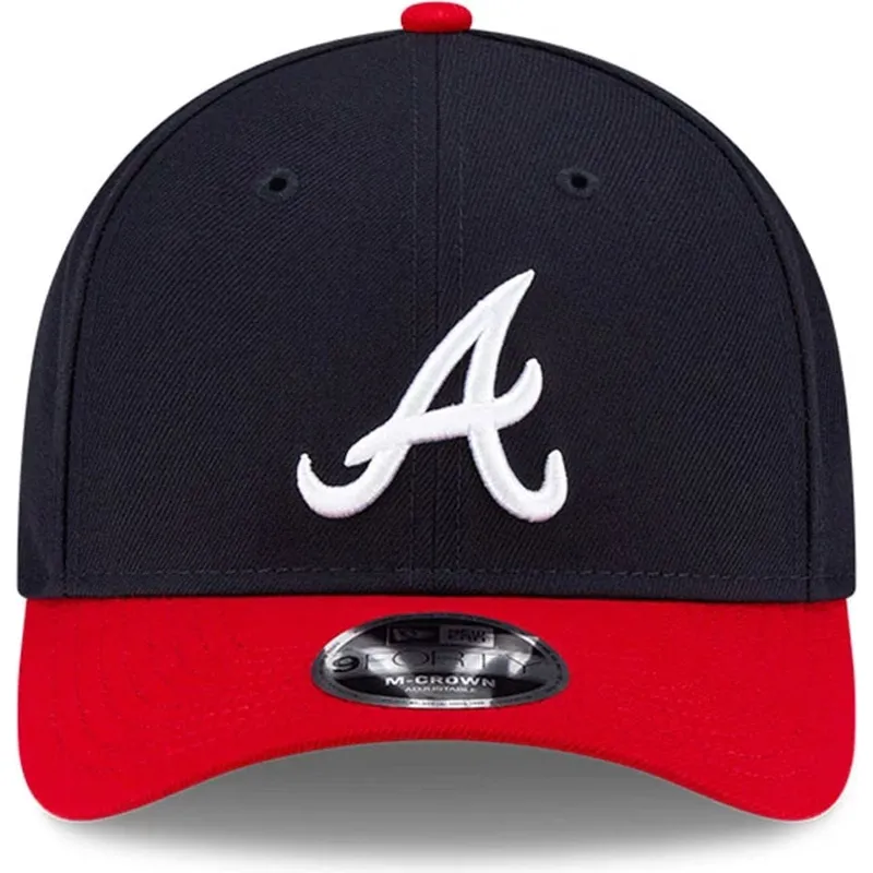 casquette-courbee-bleue-marine-et-rouge-snapback-9forty-m-crown-player-replica-atlanta-braves-mlb-new-era