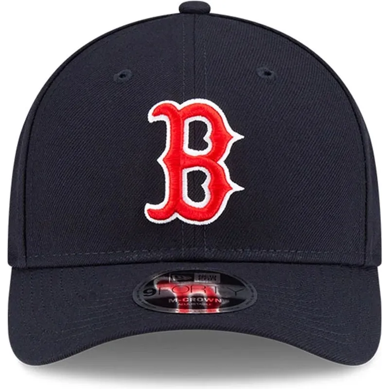 new-era-curved-brim-9forty-m-crown-player-replica-boston-red-sox-mlb-navy-blue-snapback-cap