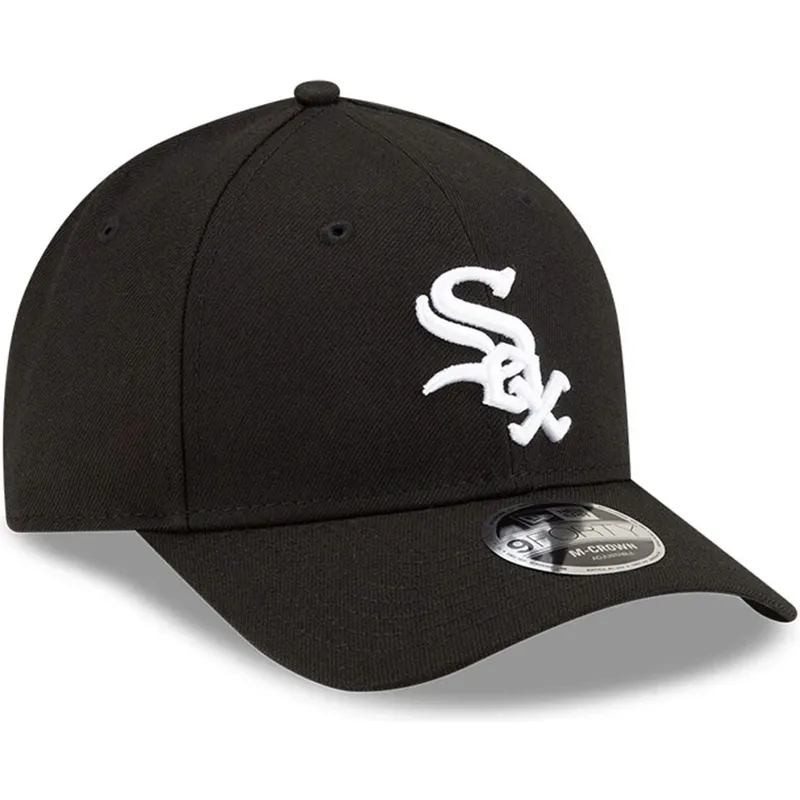 schwarze-gebogene-snapback-kappe-9forty-m-crown-player-replica-der-chicago-white-sox-mlb-von-new-era