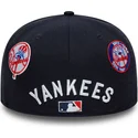 marineblaue-anliegende-59fifty-flat-cap-subway-series-der-new-york-yankees-mlb-von-new-era