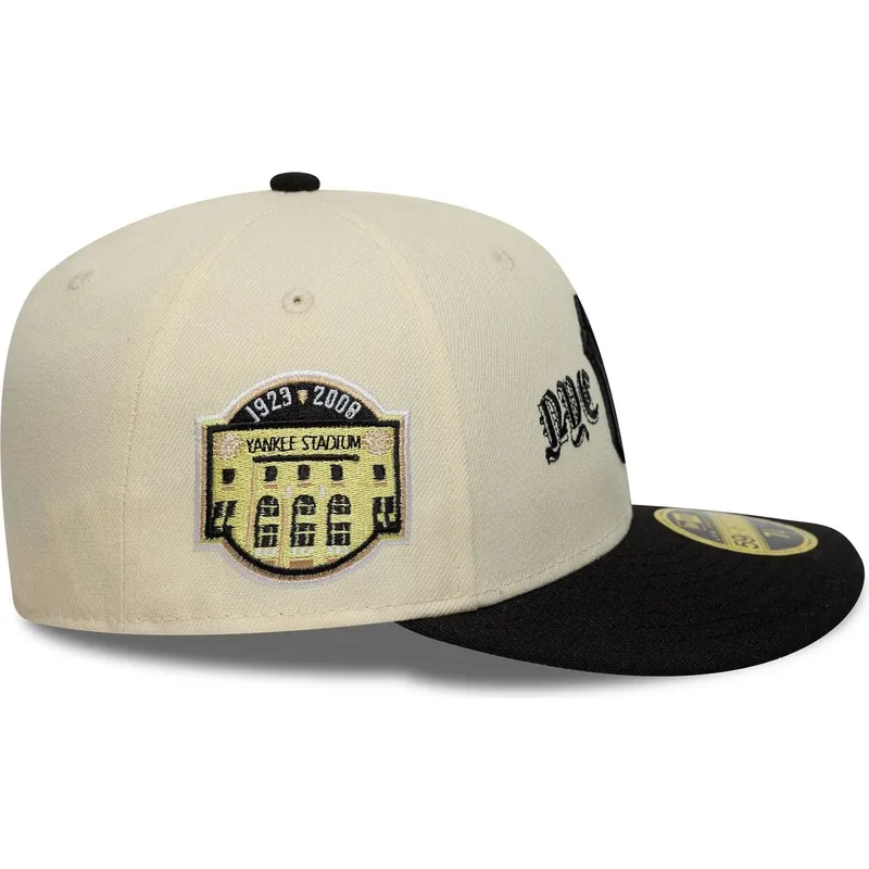 new-era-curved-brim-59fifty-low-profile-precurved-coops-new-york-yankees-mlb-beige-and-black-fitted-cap
