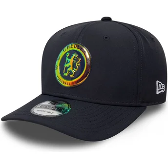 Granatowa czapka z zakrzywionym daszkiem snapback 9SEVENTY Stretch Snap Iridiscent Chelsea Football Club Premier League New Era
