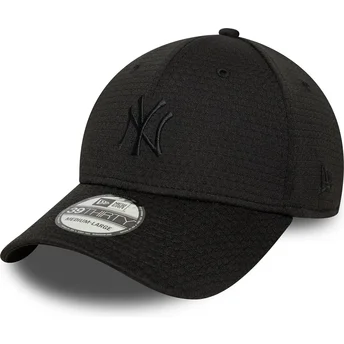 Casquette courbée noire ajustée avec logo noir 39THIRTY Stretch Mesh New York Yankees MLB New Era