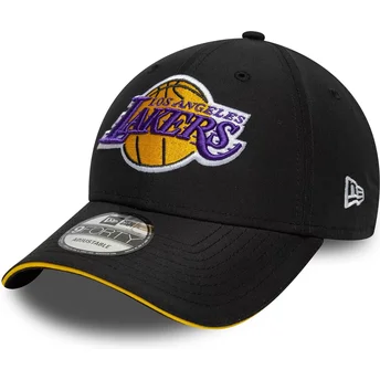 Casquette courbée noire ajustable 9FORTY Microfibre Los Angeles Lakers NBA New Era