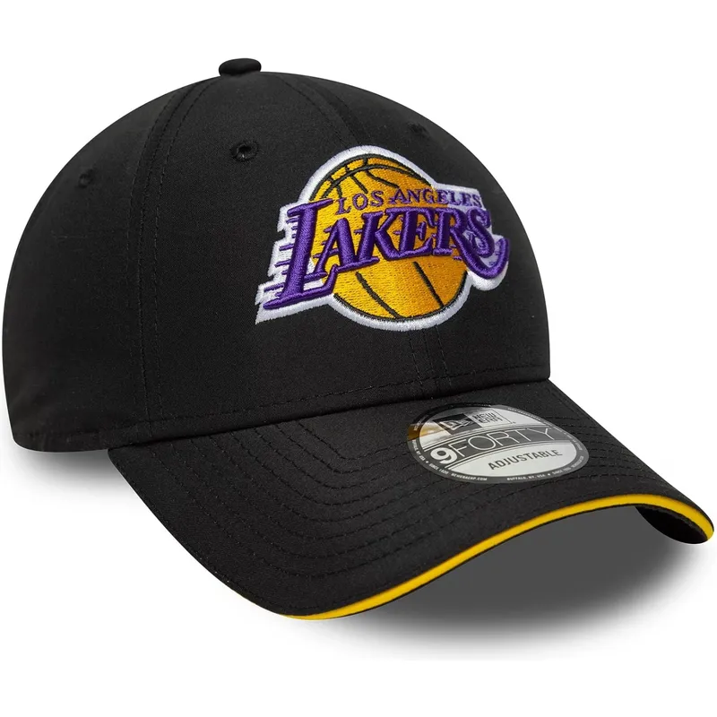 new-era-curved-brim-9forty-microfibre-los-angeles-lakers-nba-black-adjustable-cap