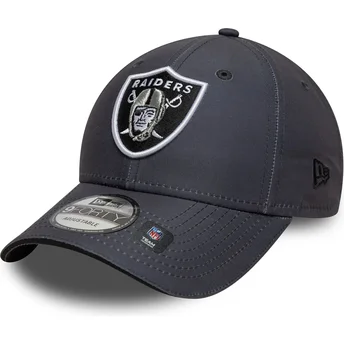 Γκρι καμπυλωτό ρυθμιζόμενο καπέλο 9FORTY Microfibre των Las Vegas Raiders NFL της New Era