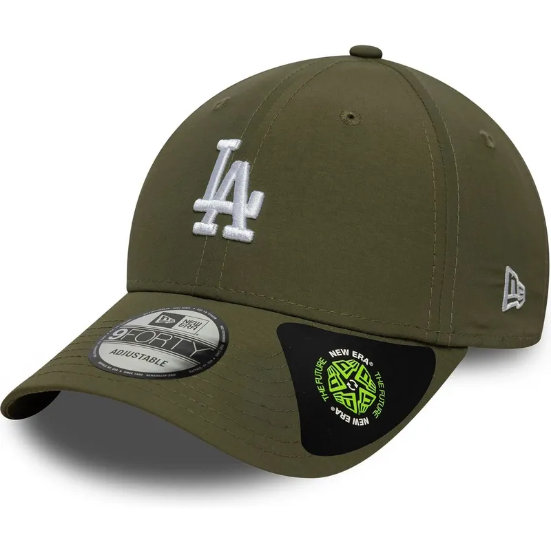 gorra-curva-verde-ajustable-9forty-recycled-midi-de-los-angeles-dodgers-mlb-de-new-era