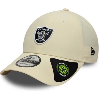 New Era Curved Brim 9FORTY Recycled Midi Las Vegas Raiders NFL Beige Adjustable Cap