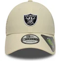 casquette-courbee-beige-ajustable-9forty-recycled-midi-las-vegas-raiders-nfl-new-era