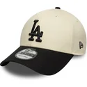 gorra-curva-beige-y-negra-ajustable-9forty-colour-block-de-los-angeles-dodgers-mlb-de-new-era