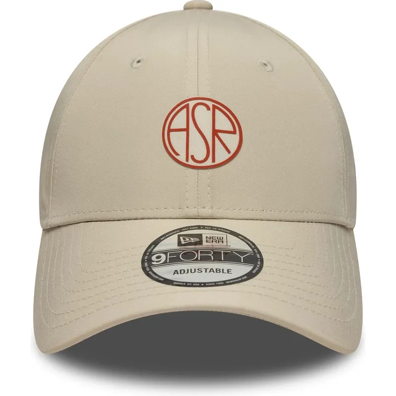 gorra-curva-beige-ajustable-9forty-streetweear-de-associazione-sportiva-roma-serie-a-de-new-era