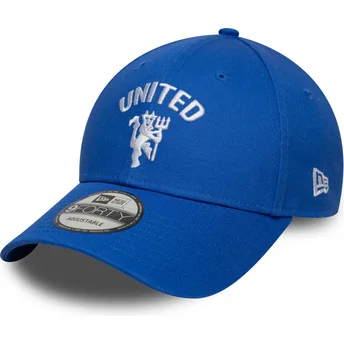 Casquette courbée bleue ajustable 9FORTY Seasonal Manchester United Football Club Premier League New Era