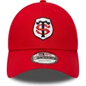 casquette-courbee-rouge-ajustable-9forty-core-stade-toulousain-top-14-new-era