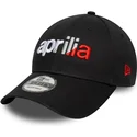 new-era-curved-brim-9forty-wordmark-aprilia-piaggio-black-adjustable-cap