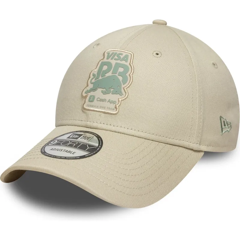 beige-verstellbare-curved-cap-9forty-seasonal-von-racing-bulls-f1-team-formula-1-von-new-era