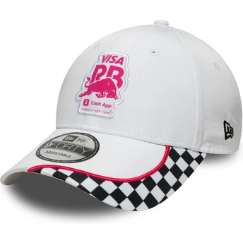 Gorra curva blanca snapback 9FORTY Checkerboard de Racing Bulls F1 Team Formula 1 de New Era