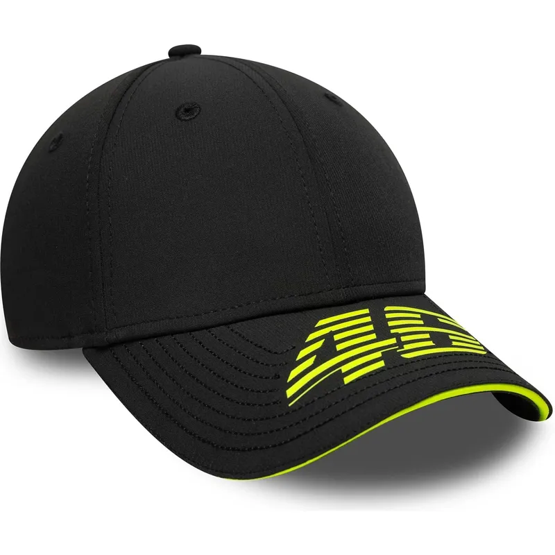 schwarze-verstellbare-curved-cap-9forty-recycled-stripe-von-valentino-rossi-vr46-motogp-von-new-era