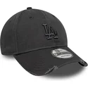 graue-verstellbare-curved-cap-mit-grauem-logo-9forty-wash-distress-der-los-angeles-dodgers-mlb-von-new-era