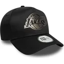 casquette-courbee-noire-snapback-9forty-e-frame-metallic-los-angeles-lakers-nba-new-era