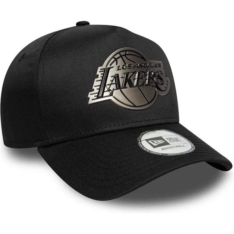 czarna-zakrzywiona-czapka-snapback-9forty-e-frame-metallic-los-angeles-lakers-nba-new-era
