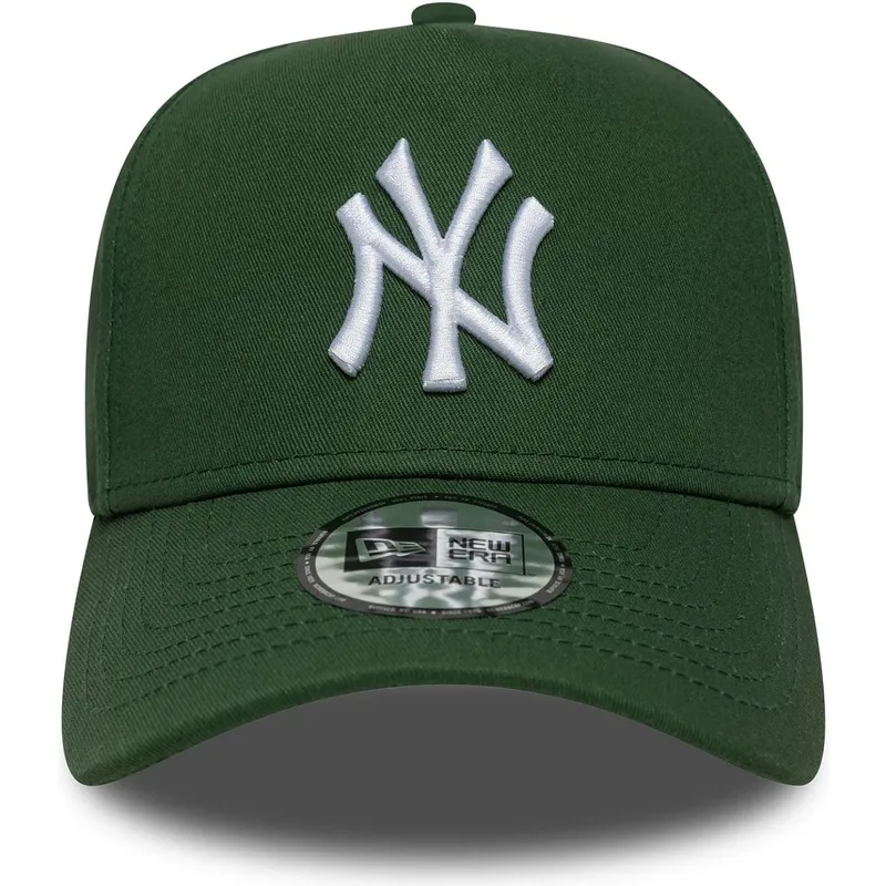 grune-gebogene-snapback-kappe-9forty-e-frame-league-essential-der-new-york-yankees-mlb-von-new-era
