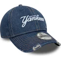 new-era-curved-brim-9twenty-denim-distress-new-york-yankees-mlb-blue-adjustable-cap